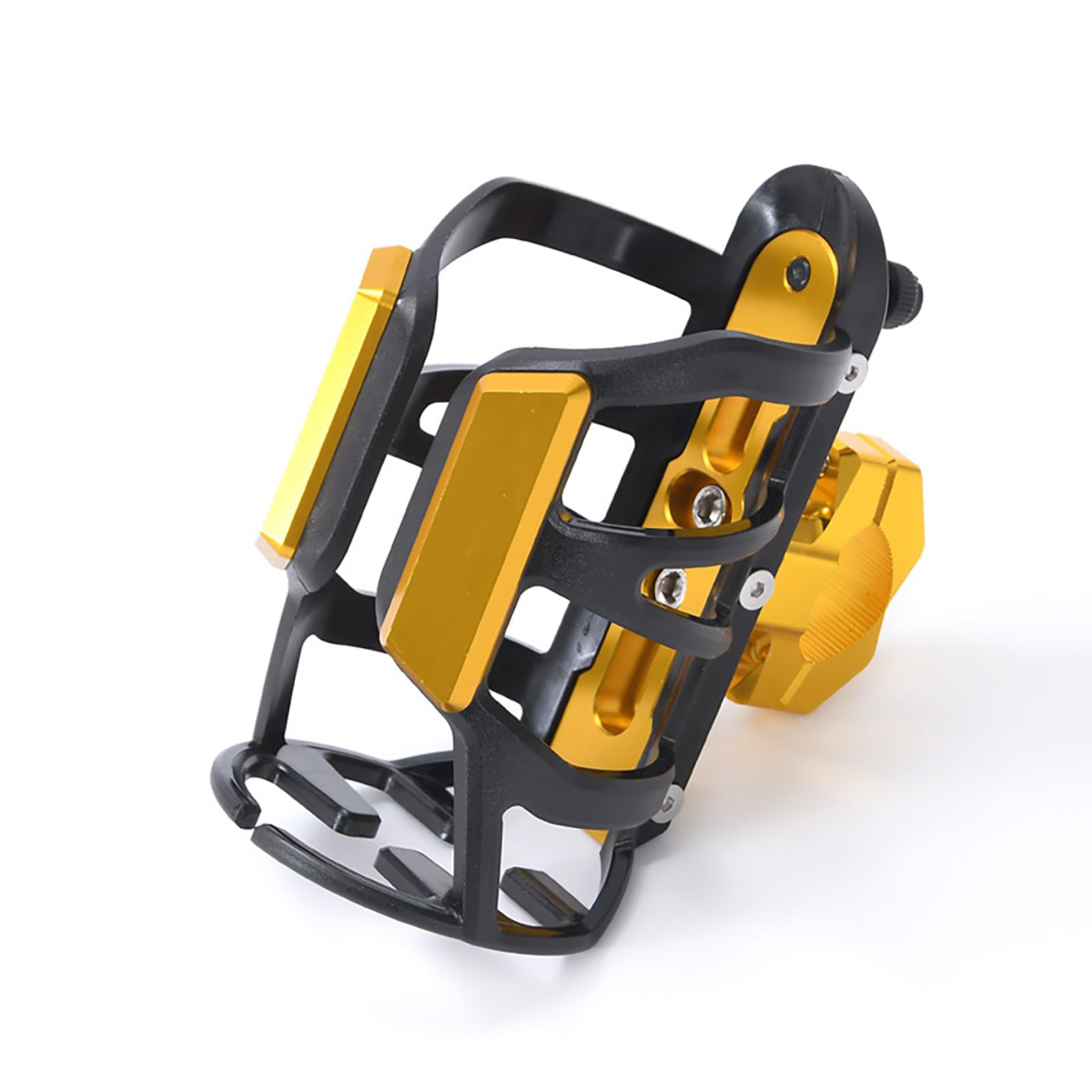Portabicchieri per Moto per Yamaha T-Max 500-530-560 2021, Regolabile Antiurto Portabottiglie per Moto Universale Porta Borraccia Moto Bevande Motociclistiche,A Yellow