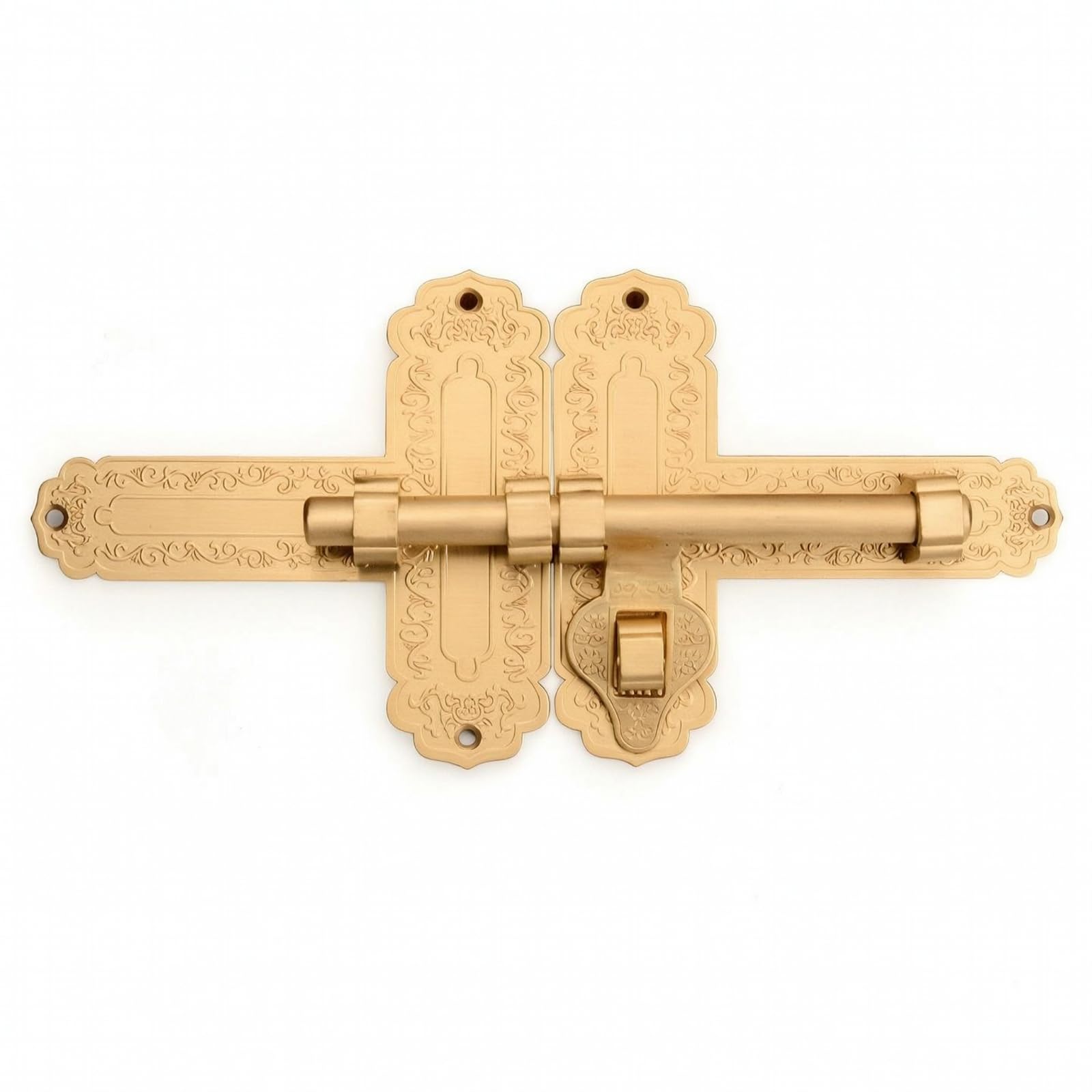 Cerrojo Puerta con Cierre con Llave Grabado Cerrojo Puerta Cierre para Patio, Latón, 25cm