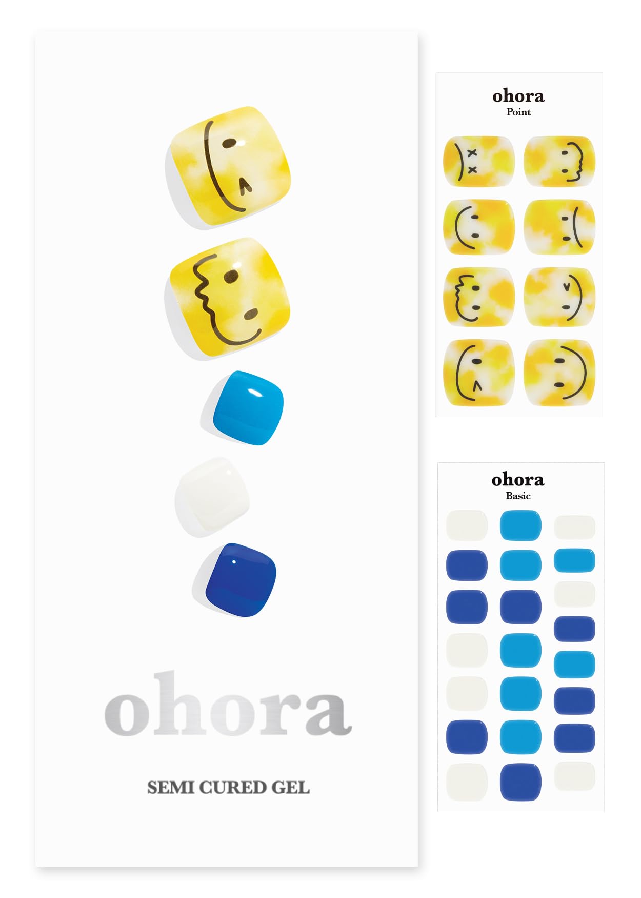 ohoraSemi Cured Gel Pedicure Strips (P Playful) - Works with Any Nail Lamps, Salon-Quality, Long Lasting, Easy to Apply & Remove - Includes 2 Prep Pads, Nail File & Wooden Stick