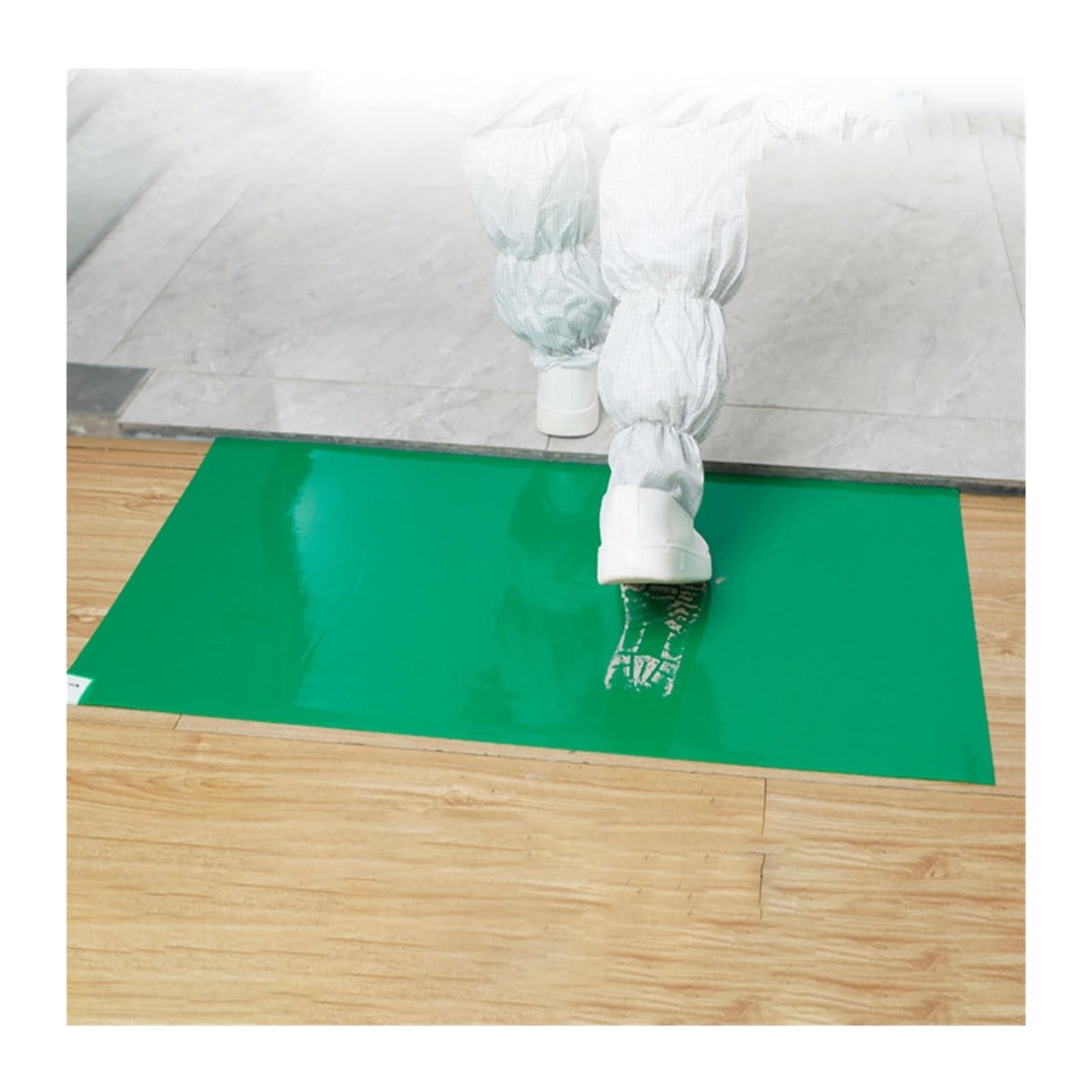 Reinraum-Klebematte, Grüne Klebematte for Reinräume – 150 Blatt selbstklebende Bodenmatte for Auffangen von Schmutz und Staub, for Krankenhäuser, Labore, Wohnungen, Baustellen und mehr(60x90