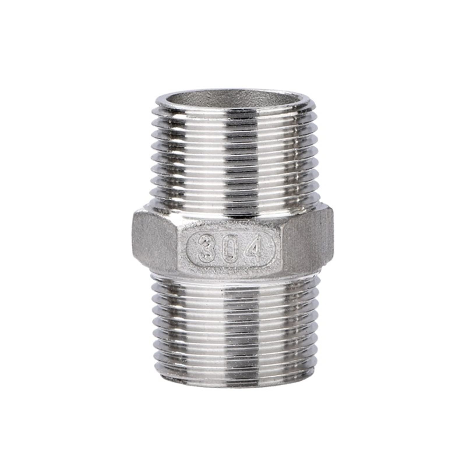 Fopure Men's One Color Coupling, Stainless Steel Hex Nipple,Pipe-Fitting 1/8Inch - 1Inch Thread 304 Stainless Steel Hex Nipple Union Pipe Fitting Connector