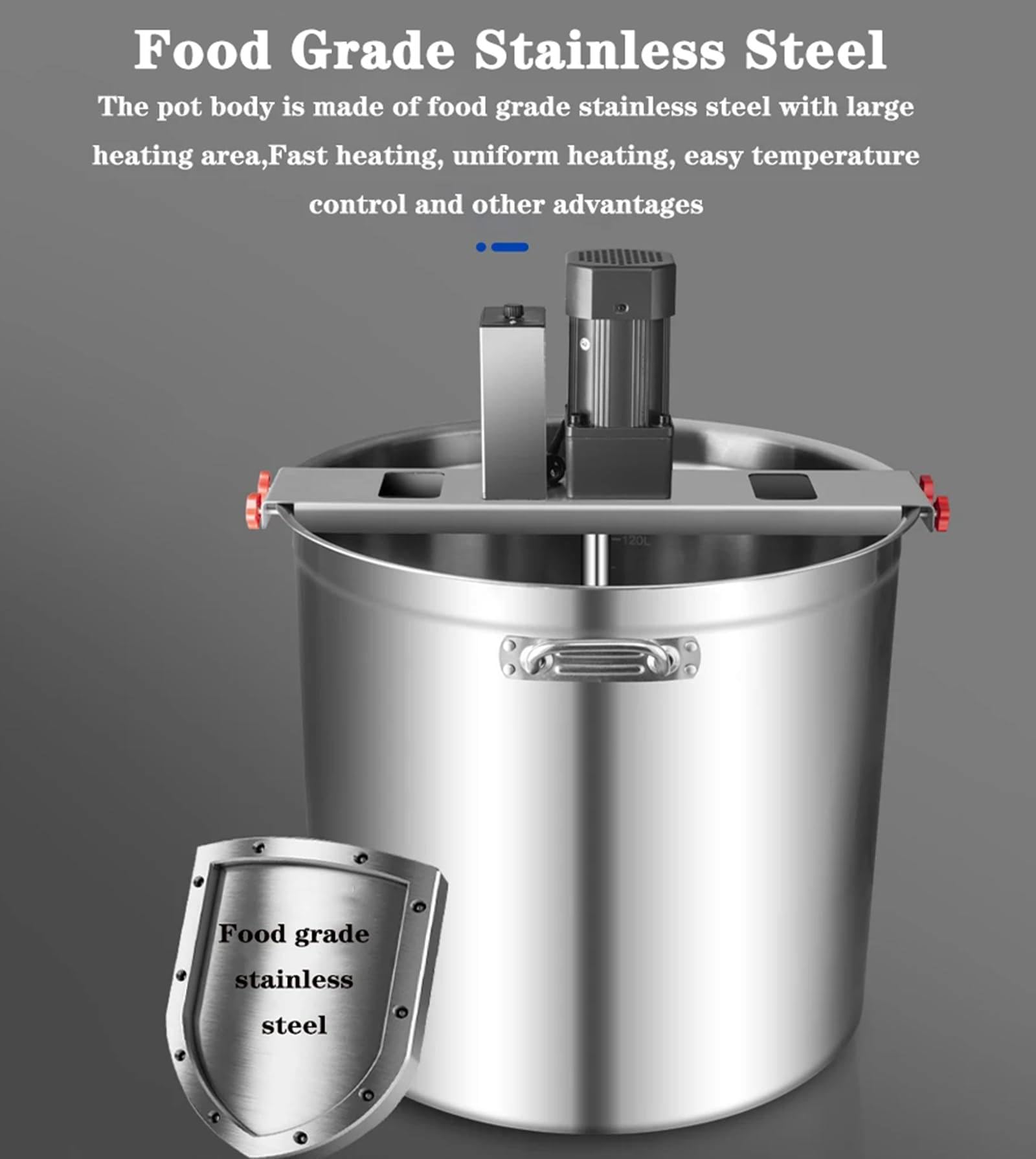 Amazon | 40L/80L/140L業務用加熱ミキサー、4枚刃攪拌スクレーパー付き