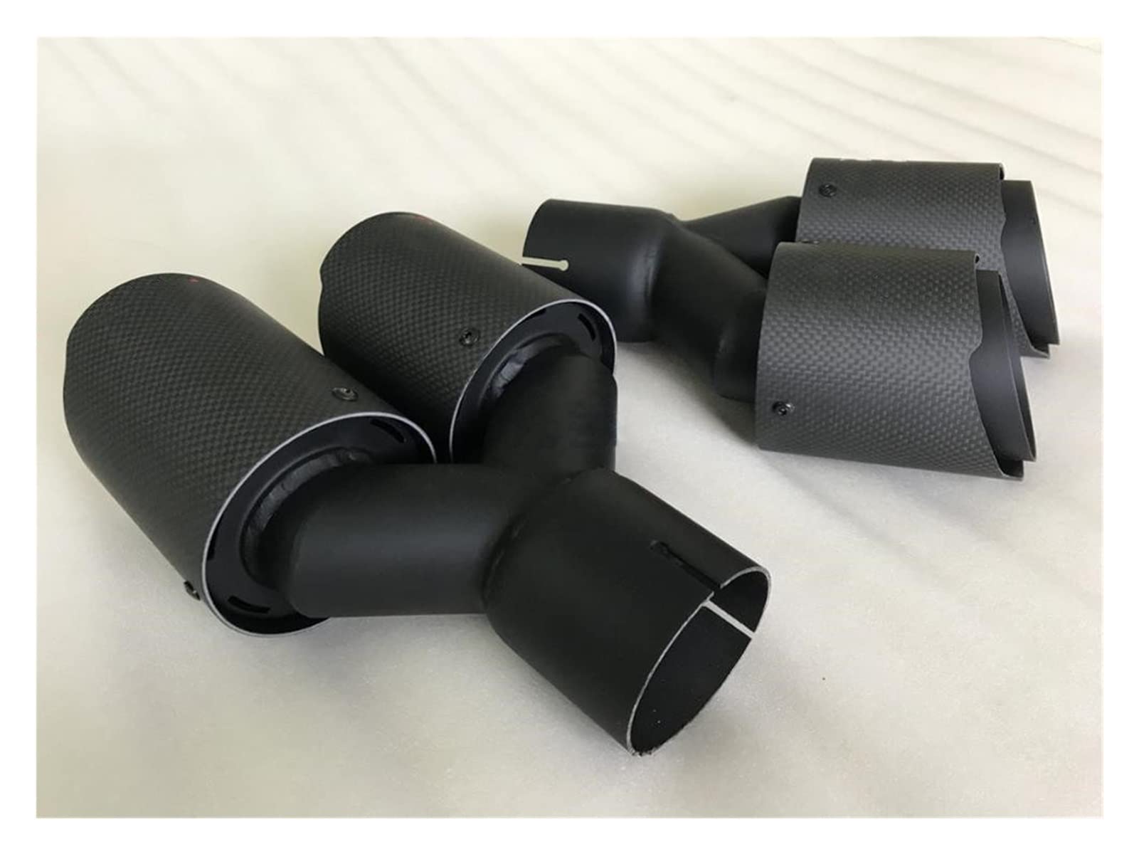 eindpijp RVS Glanzend Zwart Dubbel Universele Auto Accessoires