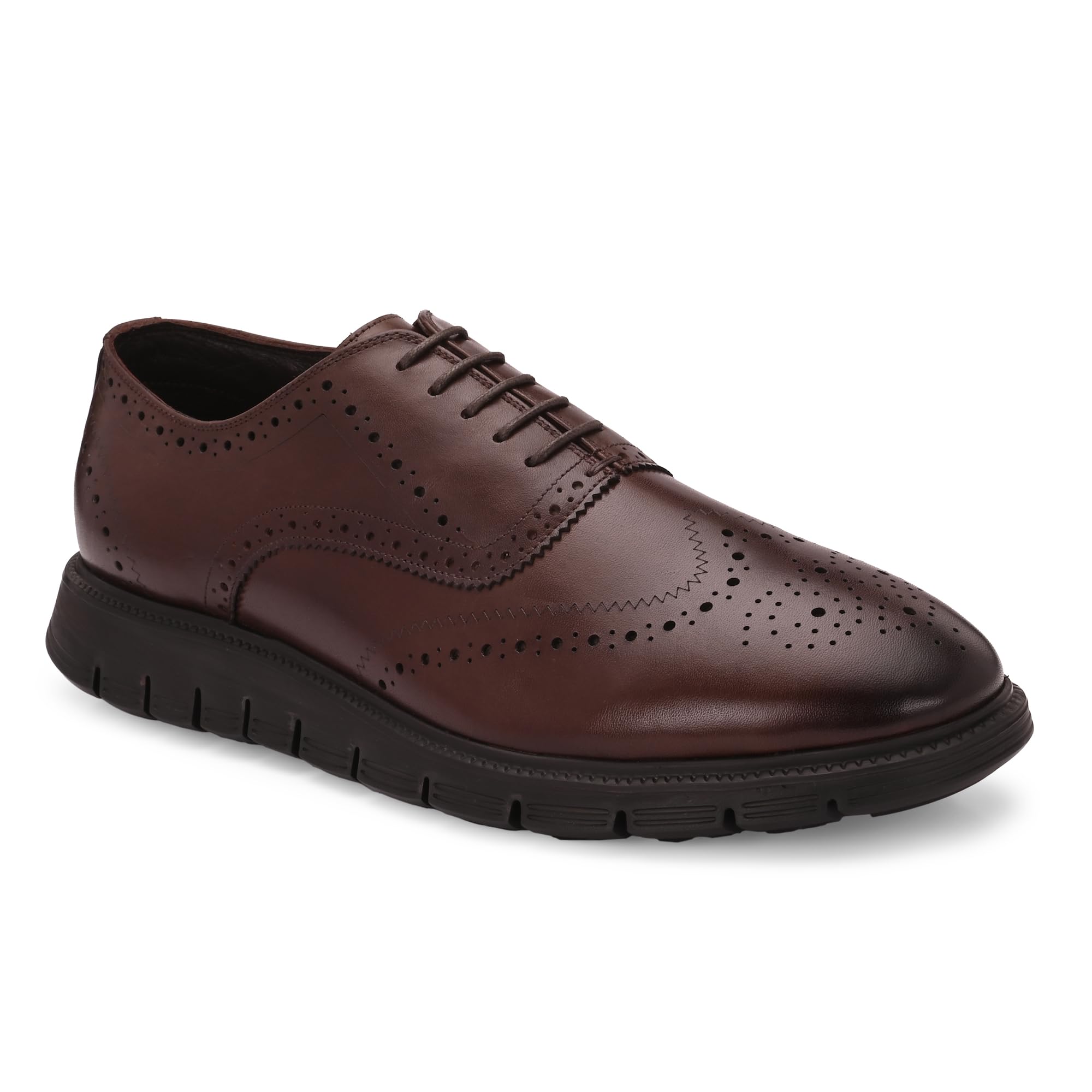 Informal Brogue 2.0 – Italian Leather Hybrid Dress Shoes with XL Extralight Outsole | Ultra-Lightweight & Comfortable Oxford Wingtip | All-Black Elegance-image-14