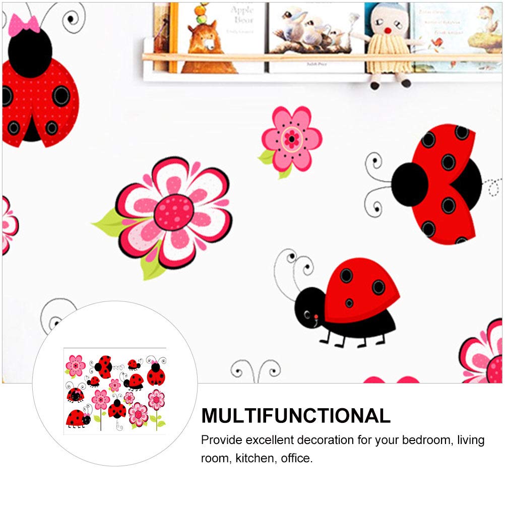 3 Pezzi Bambini Coccinella Murale Angolo Pvc Camera Da Letto Per Bambini Floreale Frigorifero Parete Animale Autoadesivo Modello Coccinella Camera Da Letto Vinile