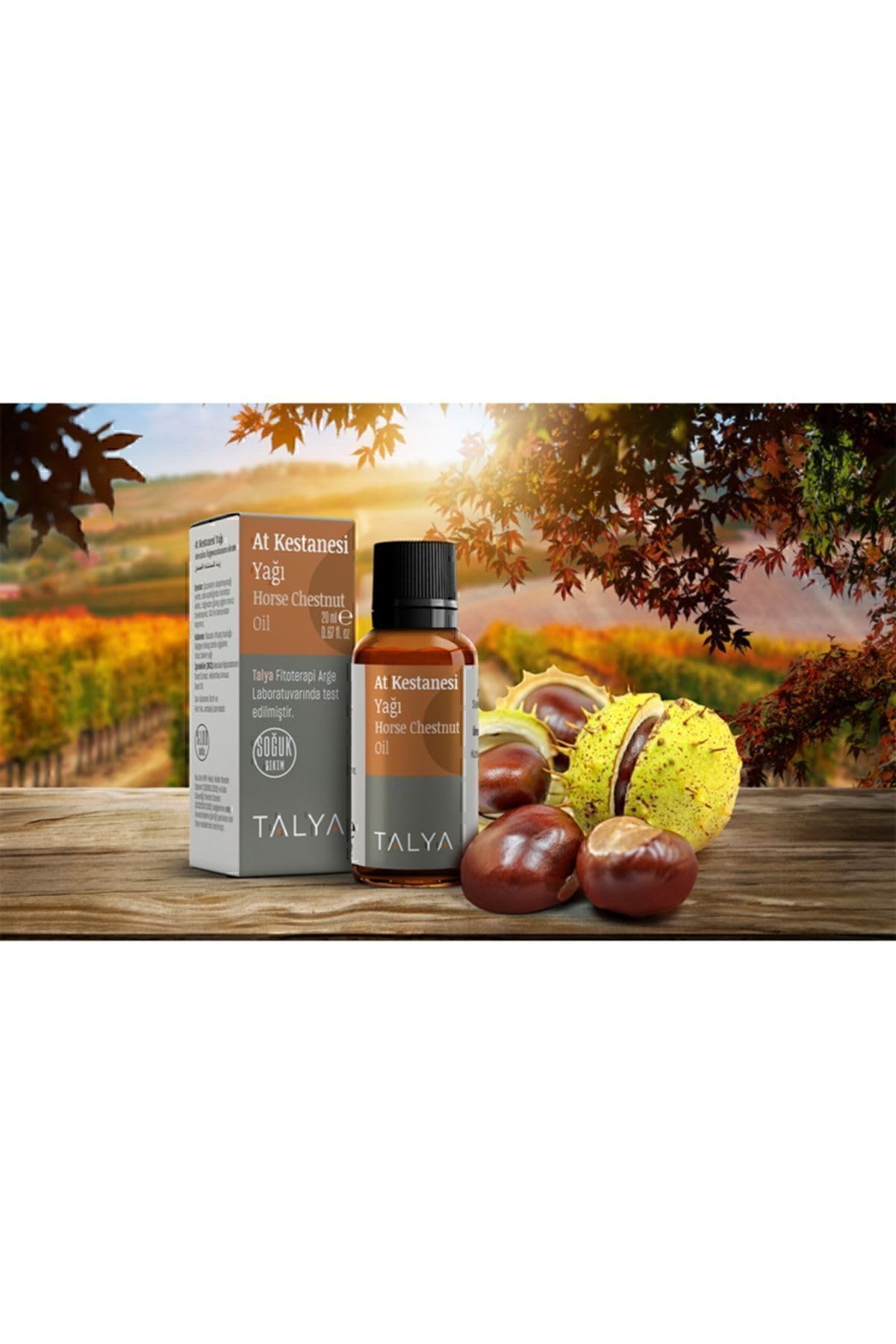 Talya At Kestanesi Yağı, Soğuk Sıkım,%100 Saf Ve Doğal, 20 ml