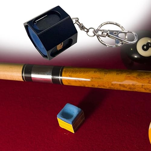 Miniatura 7 de DYNWAVE Soporte para tiza para taco de billar, llavero portador de tiza para tizas redondasoctogonales, bolsa de tiza octogonal portátil ligera,