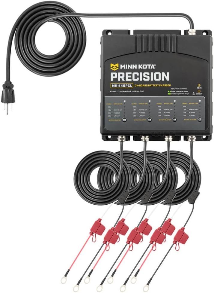 Minn Kota 1832302 MK-230 PCL Precision On-Board Marine Charger, 2 Bank x 15 Amps : Sports & Outdoors