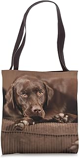 Sleepy Chocolate Lab Labrador Retriever Tote Bag