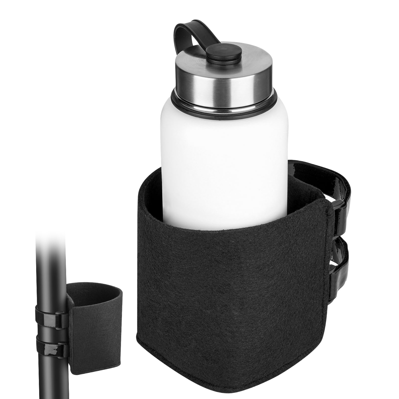 Xxerciz Treadmill Cup Holder with Two Adjustable Straps, Water Bottle Holder for Vertical Bar of Treadmill, Universal Drink Holder for Golf Cart,