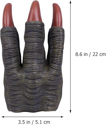 Miniatura 2 de TOYANDONA 1 garra de dinosaurio, garra de velociraptor de plástico realista para juegos de rol de niños (gris)