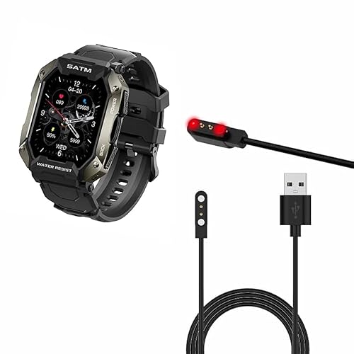 Cable USB compatible con reloj inteligente C20, cargador magnético de repuesto compatible con reloj militar Tank M1 Pro/C20 C16
