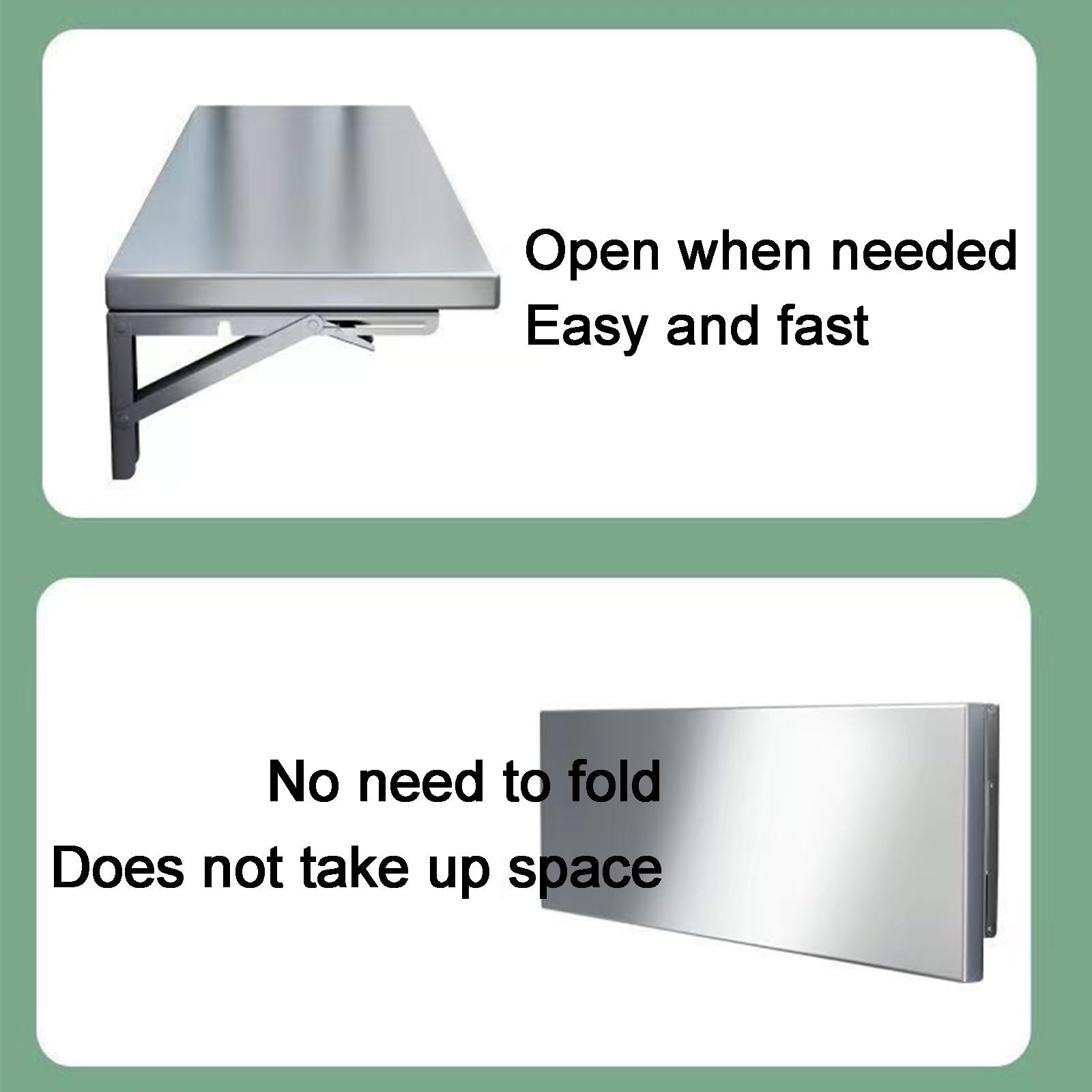 Mensola da parete in acciaio inox 304 per cucina, balcone, bagno, lavanderia, 61 x 25,4 cm