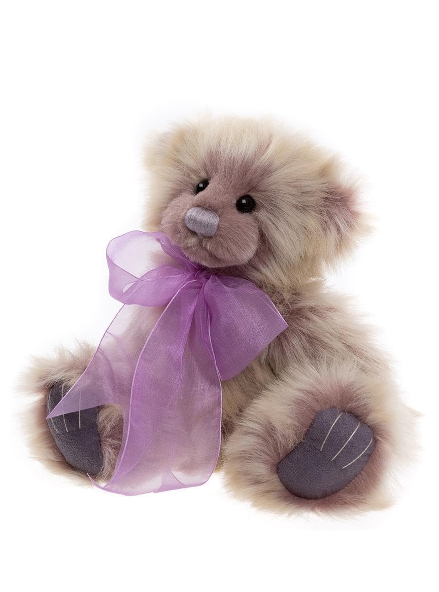 Charlie Bears Thursday Subtle Purple & Beige Fur Teddy Bear - Soft, Cute & Huggable Collectible Stuffed Animal for Kids & Adults