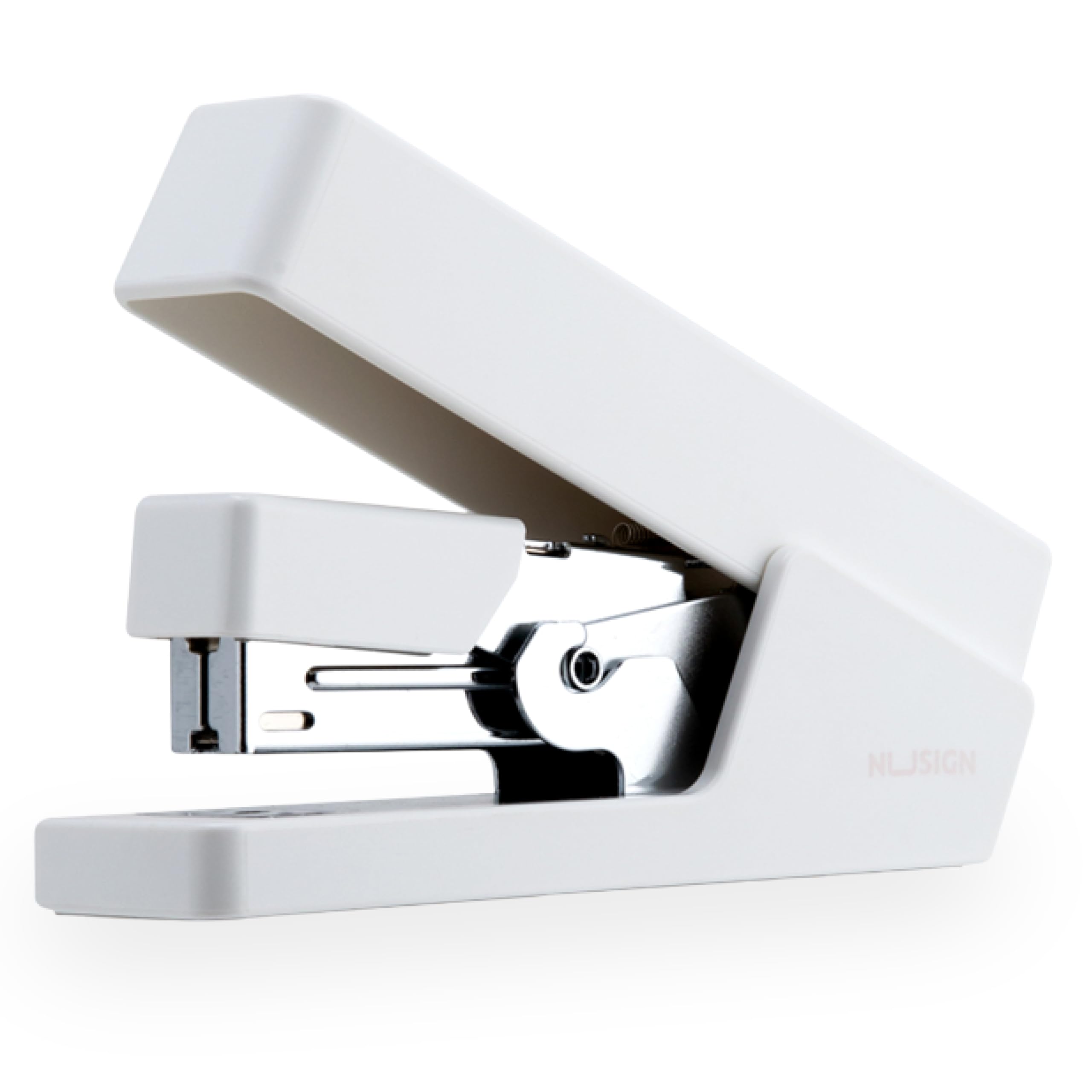 Deli Effortless Stapler White - 65% Labour Saving Desktop Stapler with Metal Pull Bar, Anti-Slip Base, Durable Office Paper Stapler for School, Kids & Mini Office Supplies — image 1