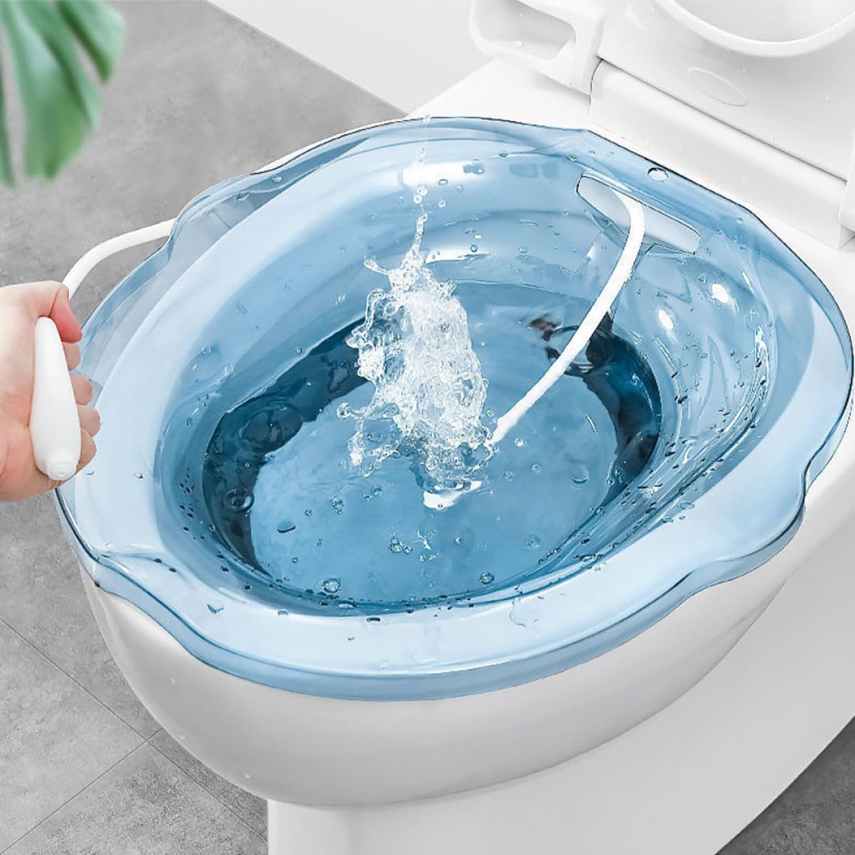 SOLUSTRE Vasca da Bagno per Sedile Wc in Pet Blu per Donne Sollievo da Fastidi alla Prostata o Vescica, Facile da Usare per Postpartum e Igiene Personale