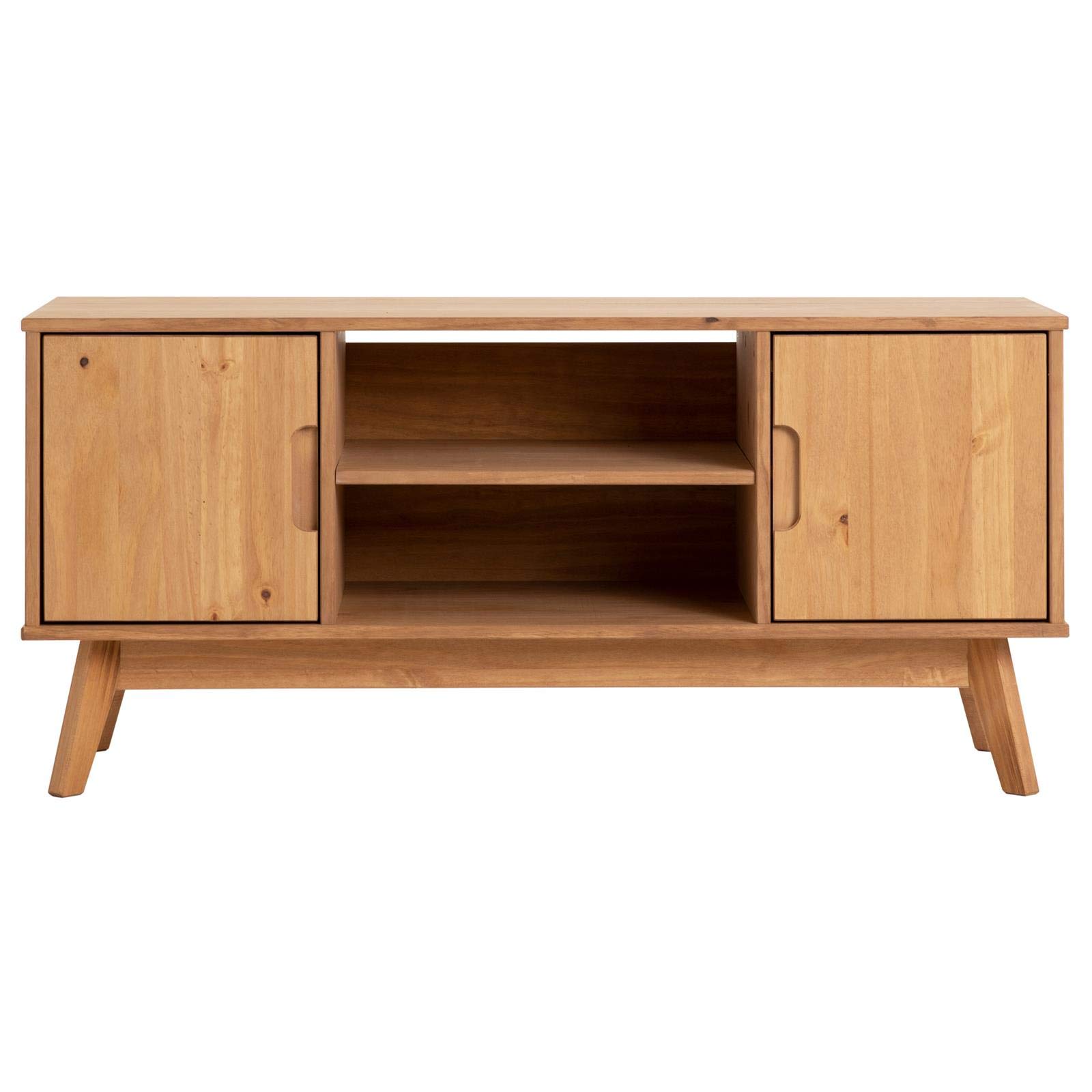 IDIMEX TV Lowboard Tivoli 115cm, Eiche Finish - Kiefer Massivholz, schmaler Fernsehtisch mit Stauraum und offenem Fach, modernes skandi Design
