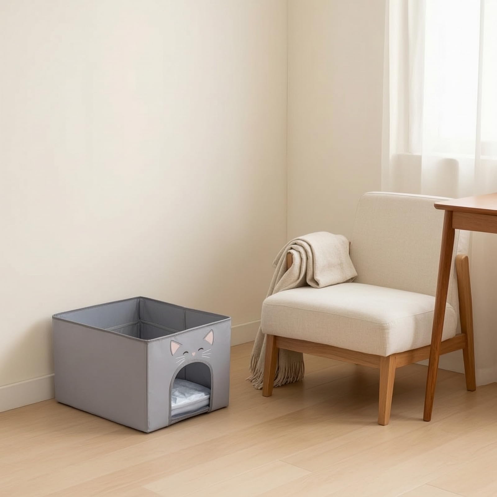 rockible Katzenklo-Gehäuse faltbar Katzentoilette mit Spritzschutz tragbar Katzentoilettenabdeckung für Katzenbesitzer, Katzen, Wohnung, Zimmerecke