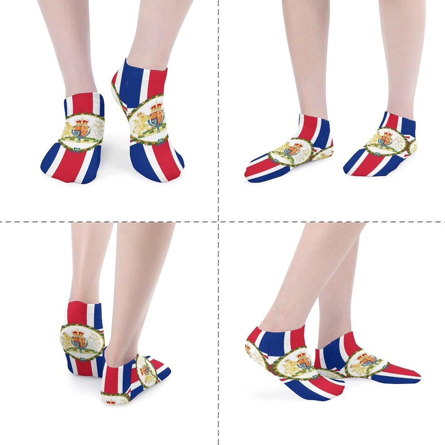 Union Jack British Flag UK Socks for Men Women 5 Pairs Ankle Socks