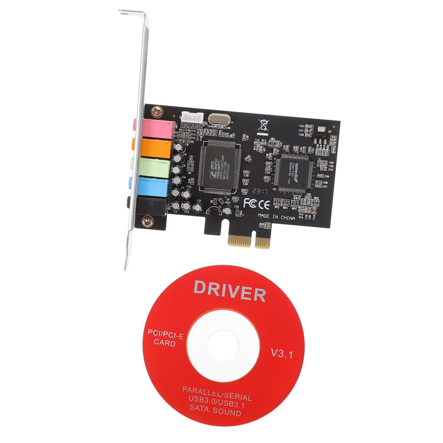 HEMOTON Audio Card Internal Sound Pcie Sound Card Pcie to 5.1 Sound Card Surround Chip