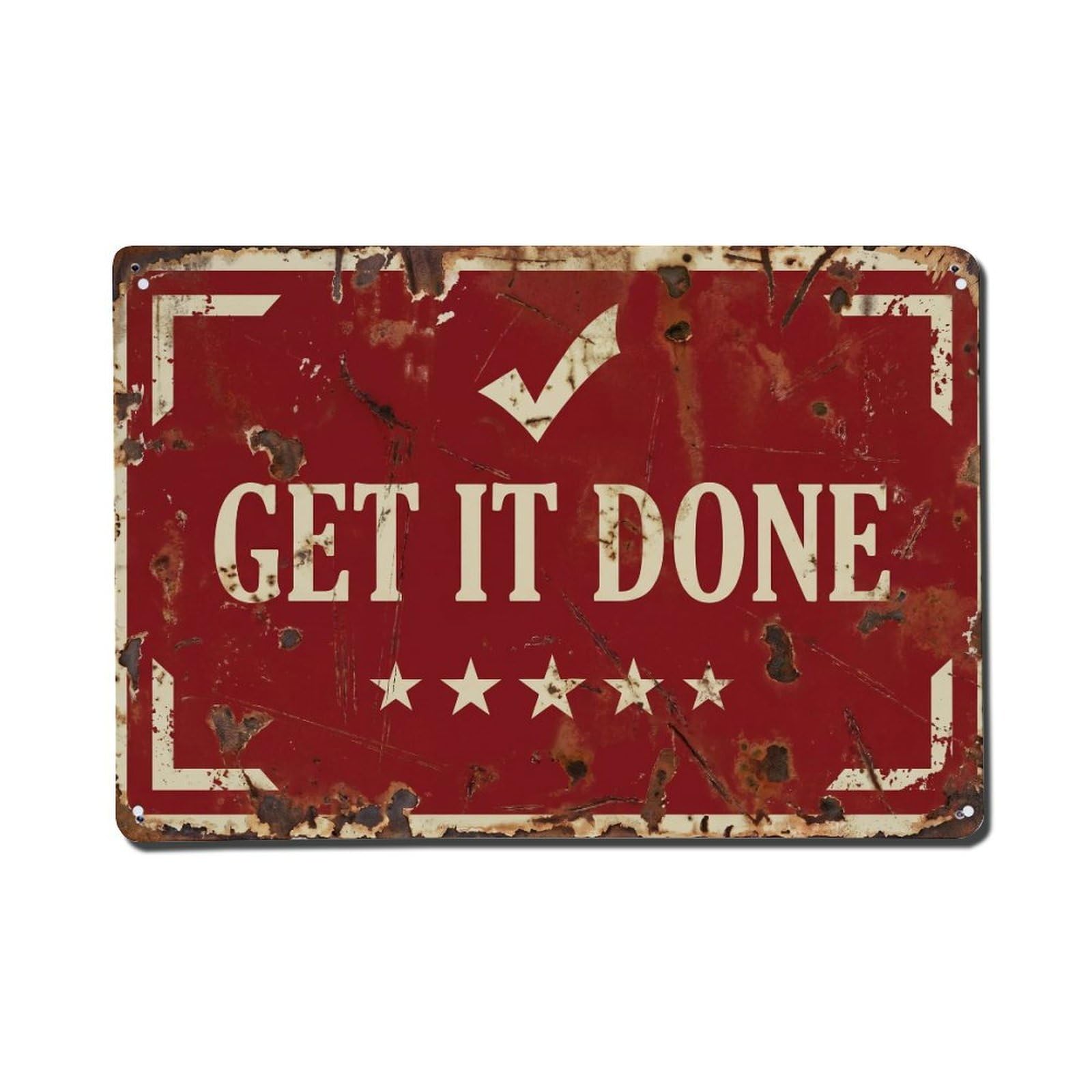 Cmhok Vintage Style Get It Done Office Retro Motivational Slogans Metal Tin Sign Wall Decor For Cafe, Club, Garden Metal Poster 8X12inch