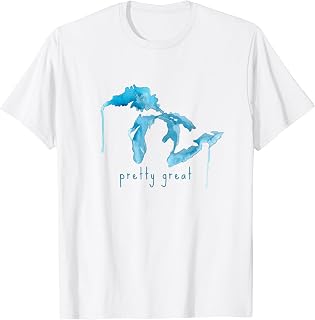 State of Michigan Watercolor Mitten Great Lakes T-Shirt