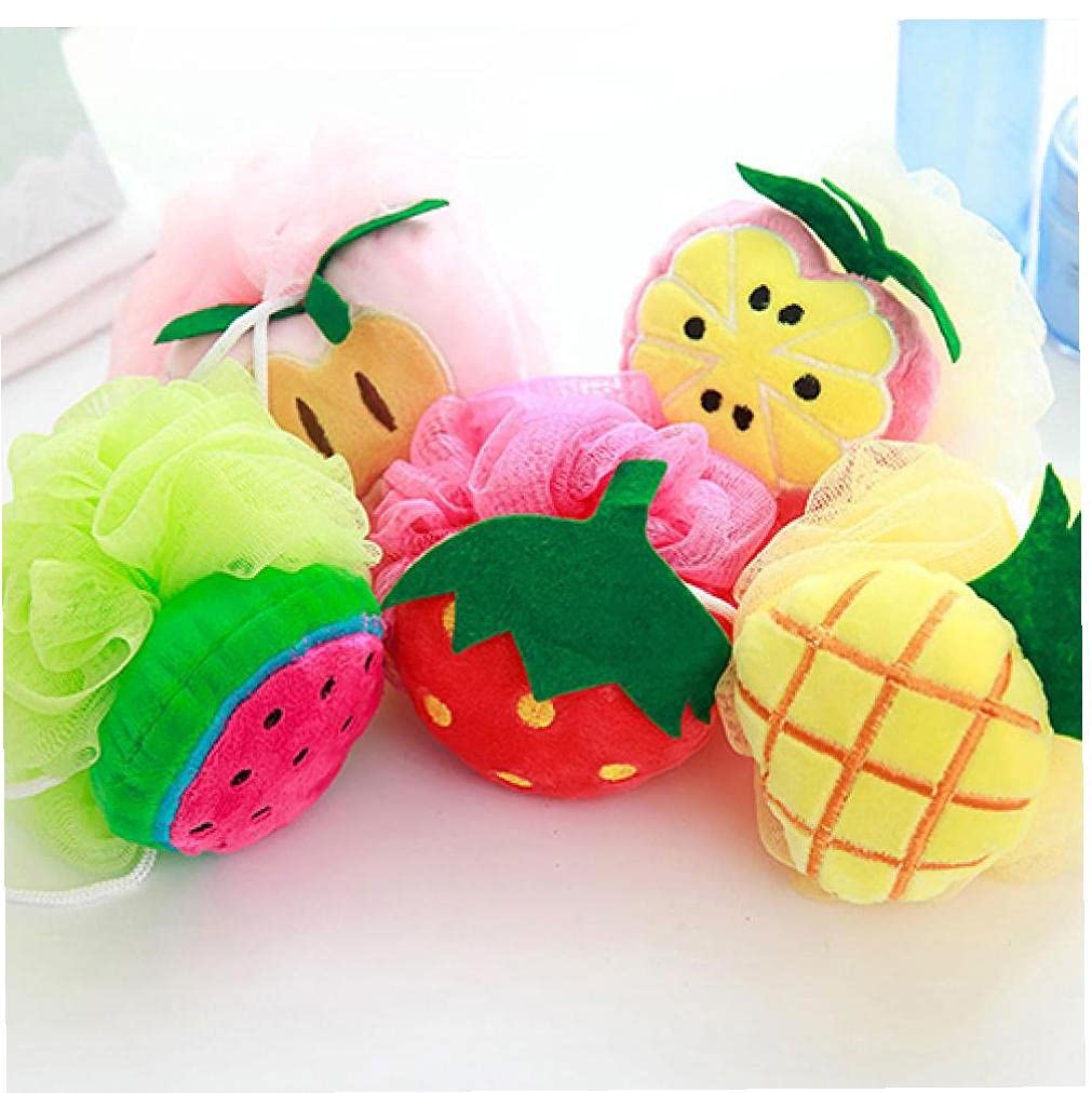 Forma 1pc De La Fruta Soplo De Baño Baño Ducha Esponja Niñas Cuerpo De Espuma De Burbujas Bola Neta Niños De Carrocería Aleatoria Depurador