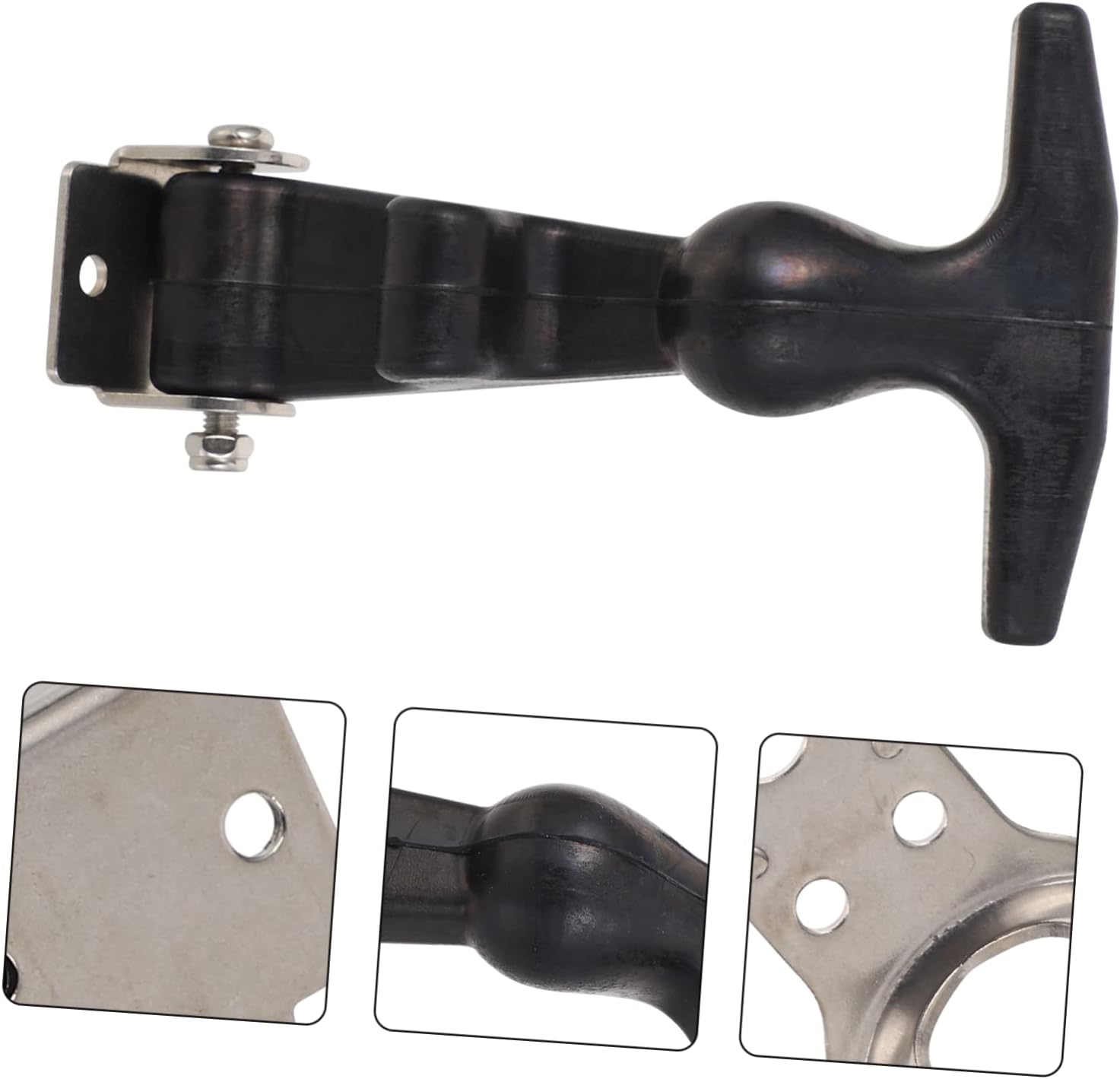 POPETPOP 2Pcs T-Handle Elastic Rubber Hood Catch Flexible Draw Latches for Tool Box Sturdy Locking Hasp for Engine Cover Heavy-Duty Seal Latch