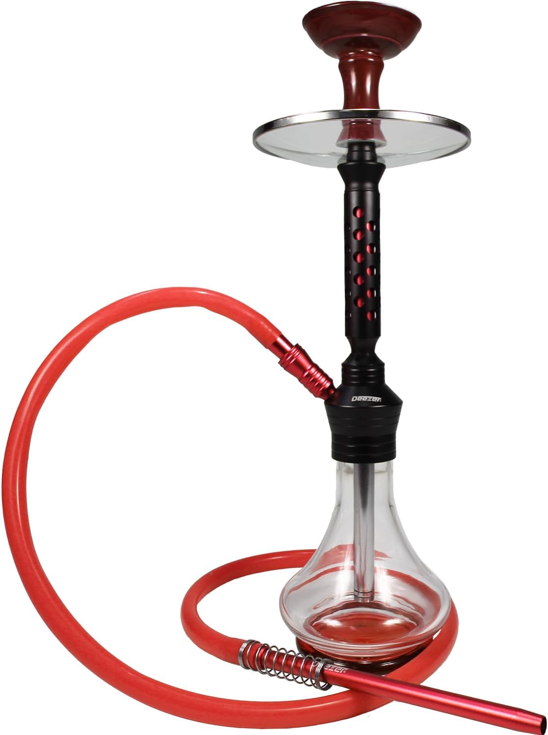 Deezer Elite Glass Hookah - Luxurious Shisha Experience, Premium Crystal Vase, Ultra-Smooth Draw System, Porcelain Bowl & Tongs by Deezer - Apollo (Silver)