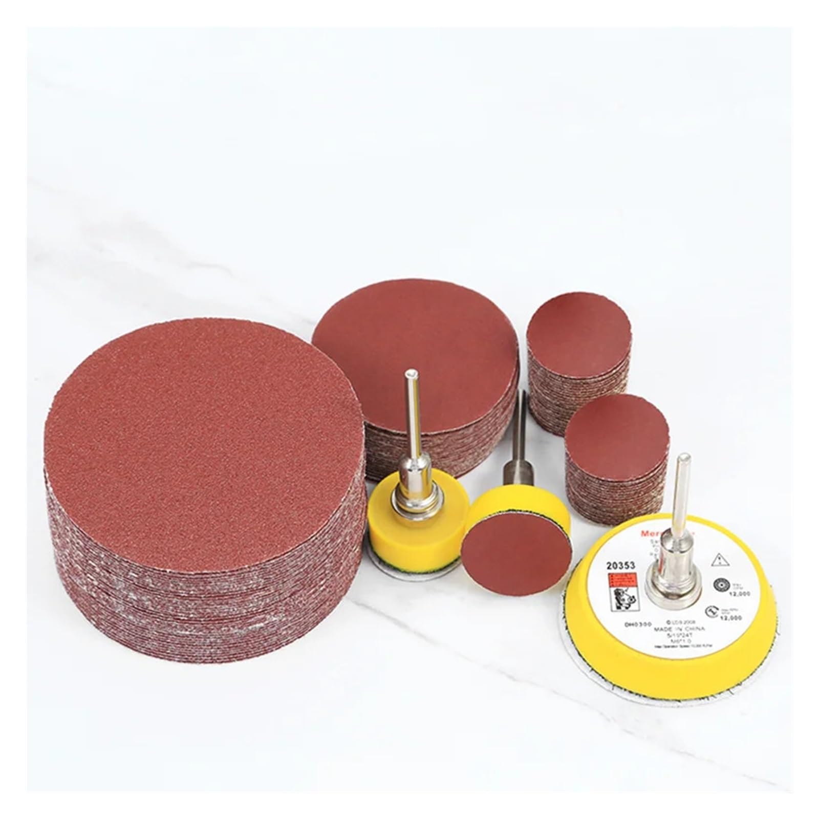 500 pz/3 pollici rosso rotondo disco abrasivo a secco carta vetrata piatto lucidatura abrasiva tampone smerigliatrice di legno rettifica trapano Lija Per levigatrici(Red-p120)