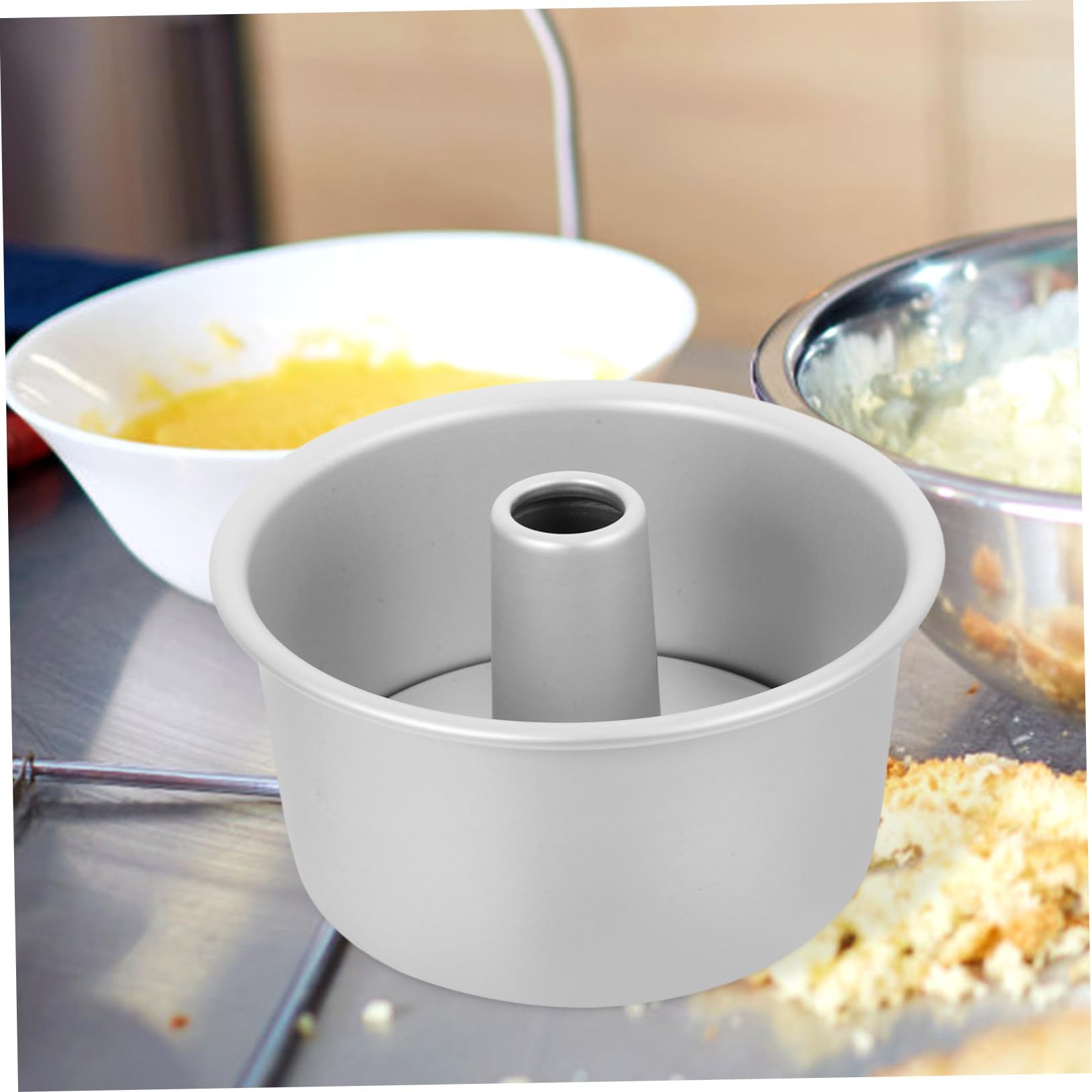 Teglia Rotonda per Torte in Lega di Alluminio con Fondo Rimovibile Antiaderente Stampo Chiffon Cake Resistente e Facile da Pulire per Dolci e Mousse
