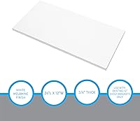 Vista 5 de SSWBasics Tablero de estante de melamina blanca laminada, 24 pulgadas de largo x 12 pulgadas de ancho, estantes de repuesto duraderos y elegantes