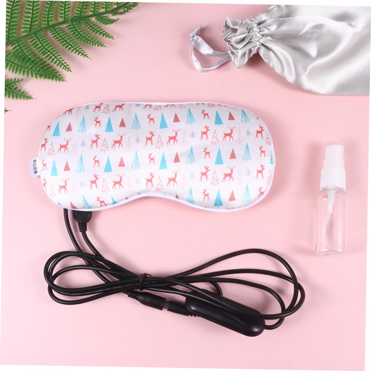 minkissy Máscara De Seda Para Ojos Usb Antifaces Para Dormir Temporizador De Seda De Doble Cara Antifaces Temporizados Hogar La Oficina y Viajes