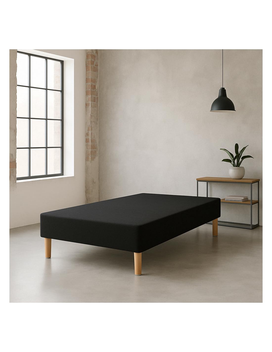 Sommier tapissier 90x190 noir pour optimiser l'espace d'une chambre d'amis moderne