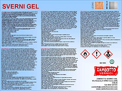 ZAMBOTTO VERNICI Sverniciatore Forte Gel Neutro Per Legno E Metallo Da 1 E 5 Litri, 5L