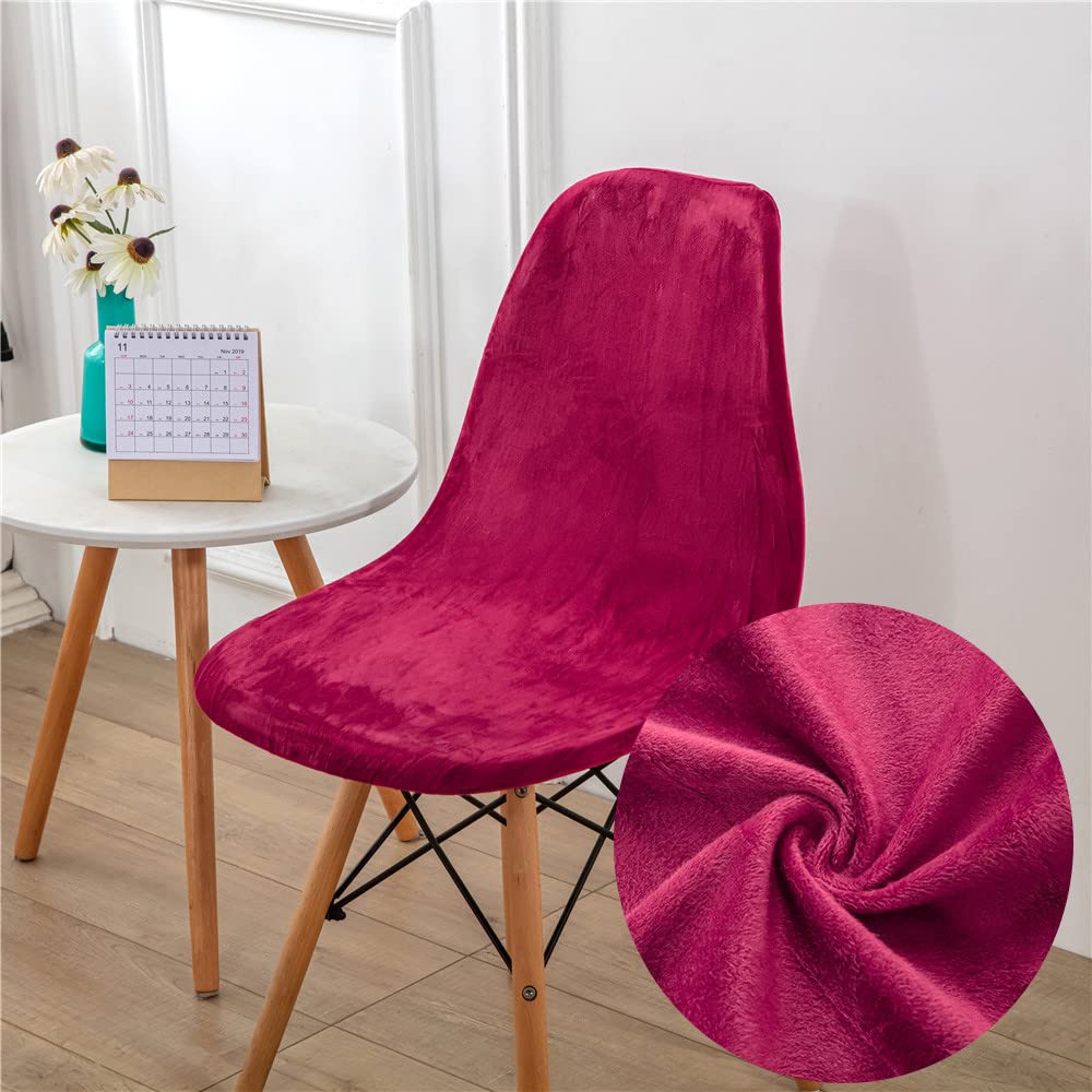 Housses de chaise avec dossier 6 pièces en velours rouge