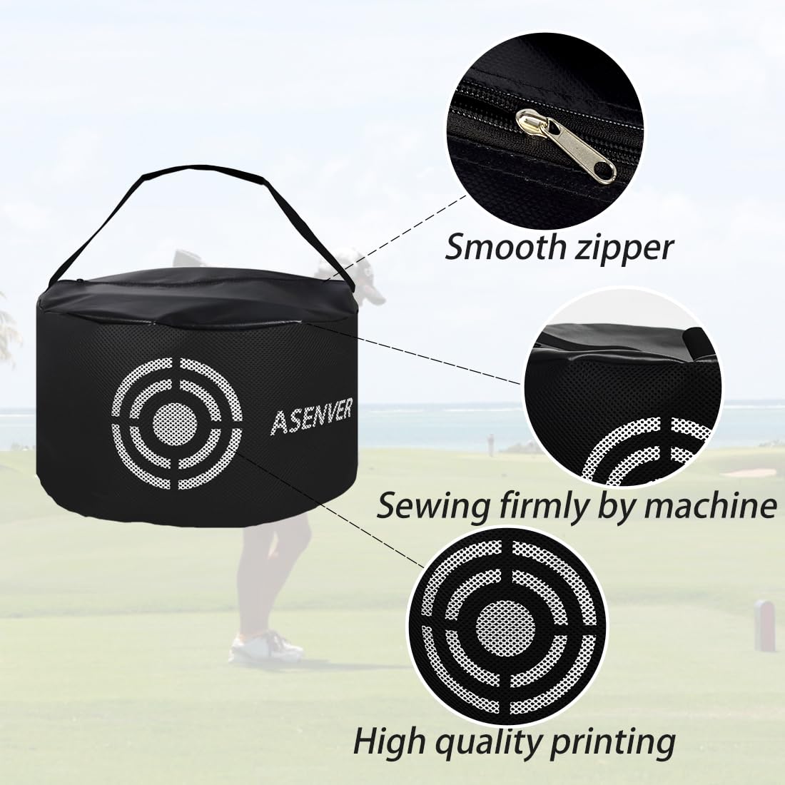 Sac de Golf Noir Silencieux pour entraînement de Golf