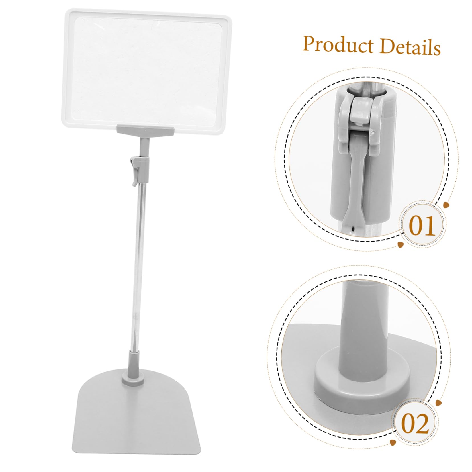 Porta Cartellino Prezzi A5 Bianco in Acciaio Inox e Plastica | Espositore per Negozio e Frutta, Design Stabile Riutilizzabile, Supporto Prezzi per Scaffale