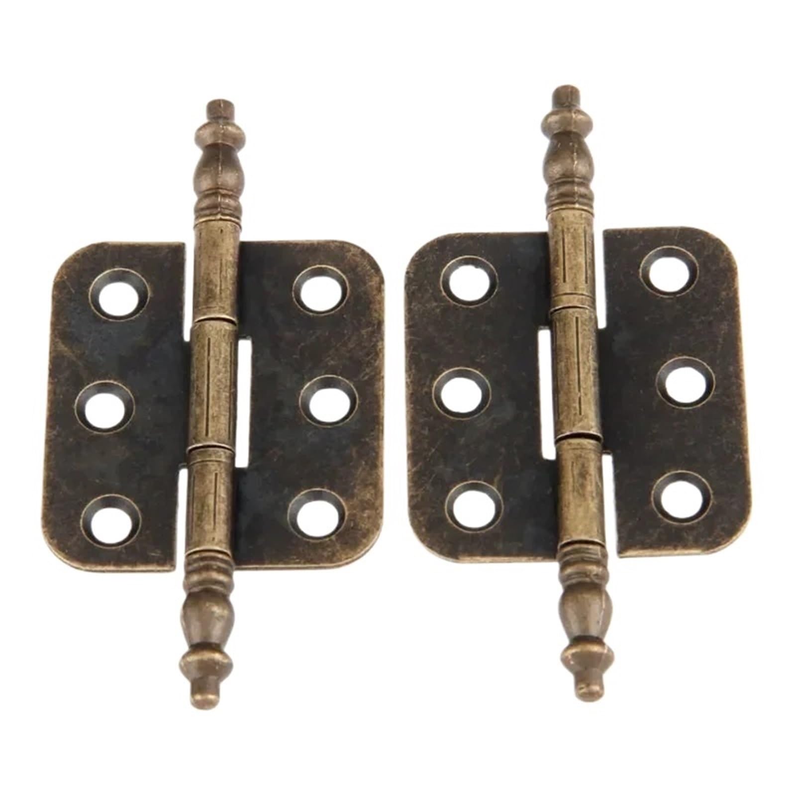 Huwoyg One Color 10Pcs Crown Head Hinges 6 Holes Jewelry Gift Box Decorative Hinge For Cabinet Furniture Hardware For Gate