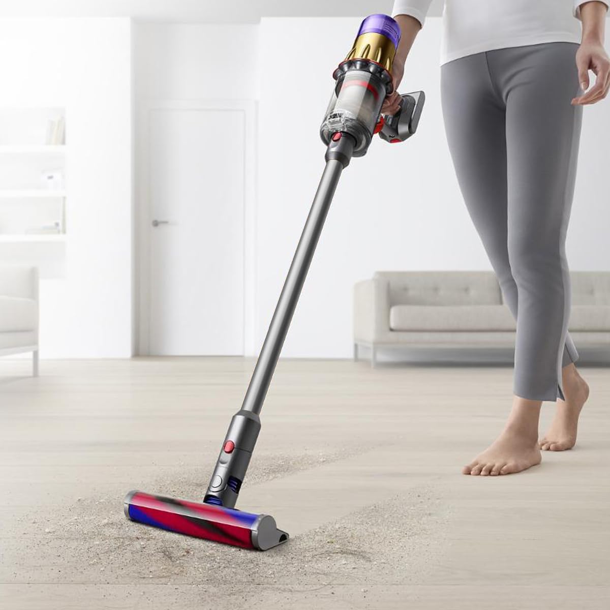 Tube Extension de Rechange Pour Dyson V12 Slim/ V10 Slim/V9 Motorbar Aspirateur, Accessoire de Tube Rallonge avec Dégagement Rapide 74cm-grey