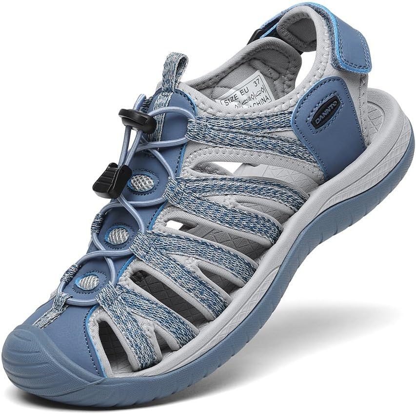 DanntoWomen's Closed Toe Hiking Sandals Walking Water Sandal Comfort Athletic Sport Outdoor Sandals