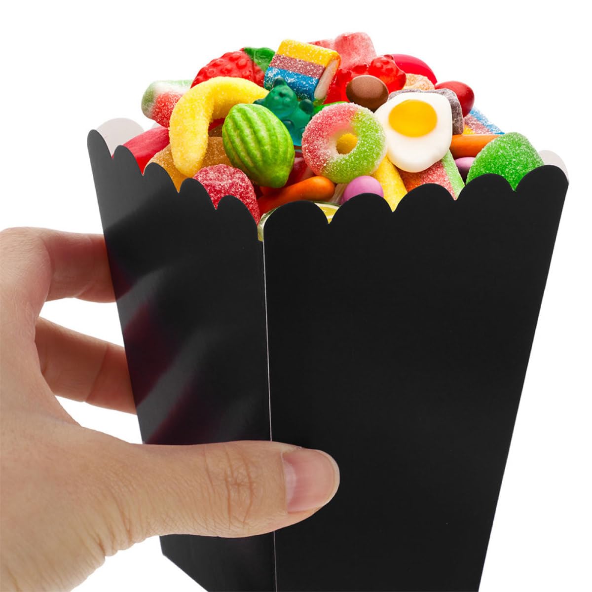 Cajas de Palomitas de Maíz de Papel Negro, 100 Unidades