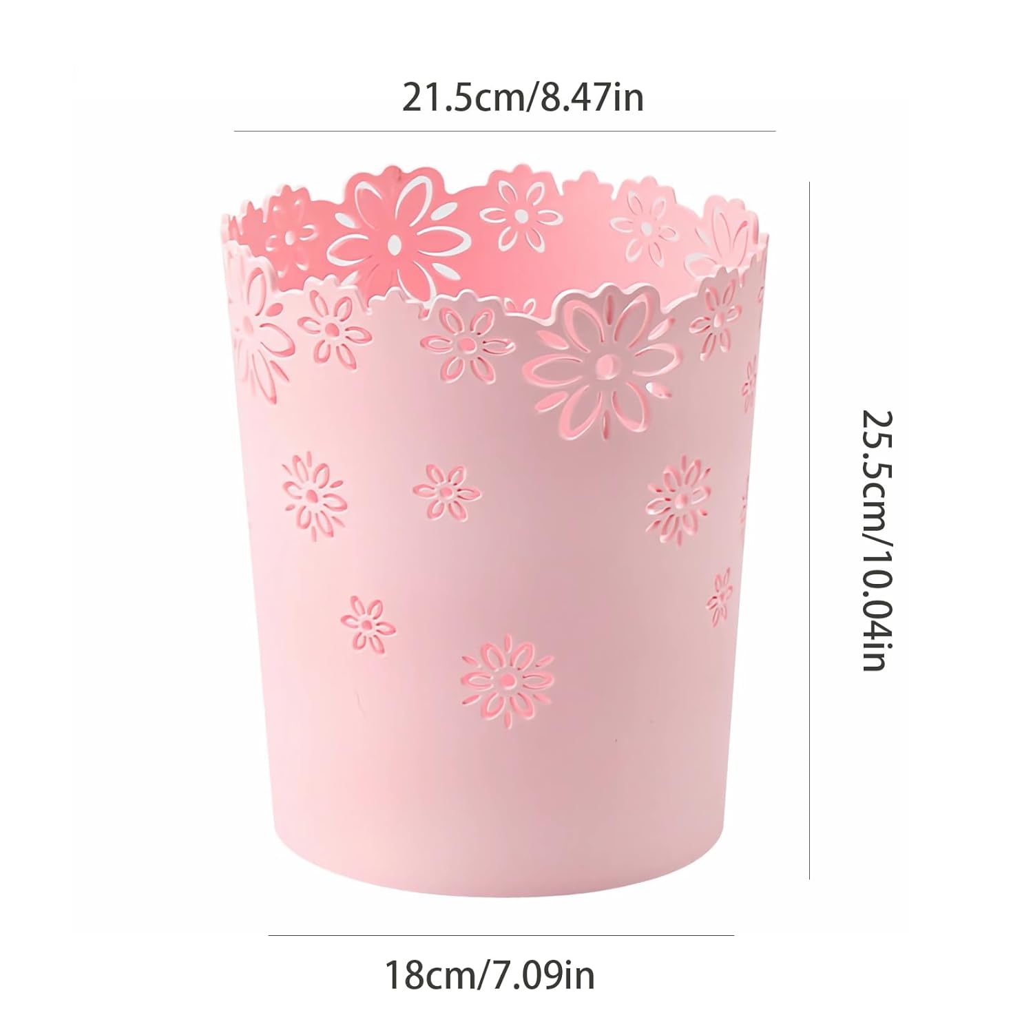 Mini Wastebasket Small Pink Trash can Office Plastic Garbage Can for Bathroom Vanity Desktop Office or Living Room - Pink Large