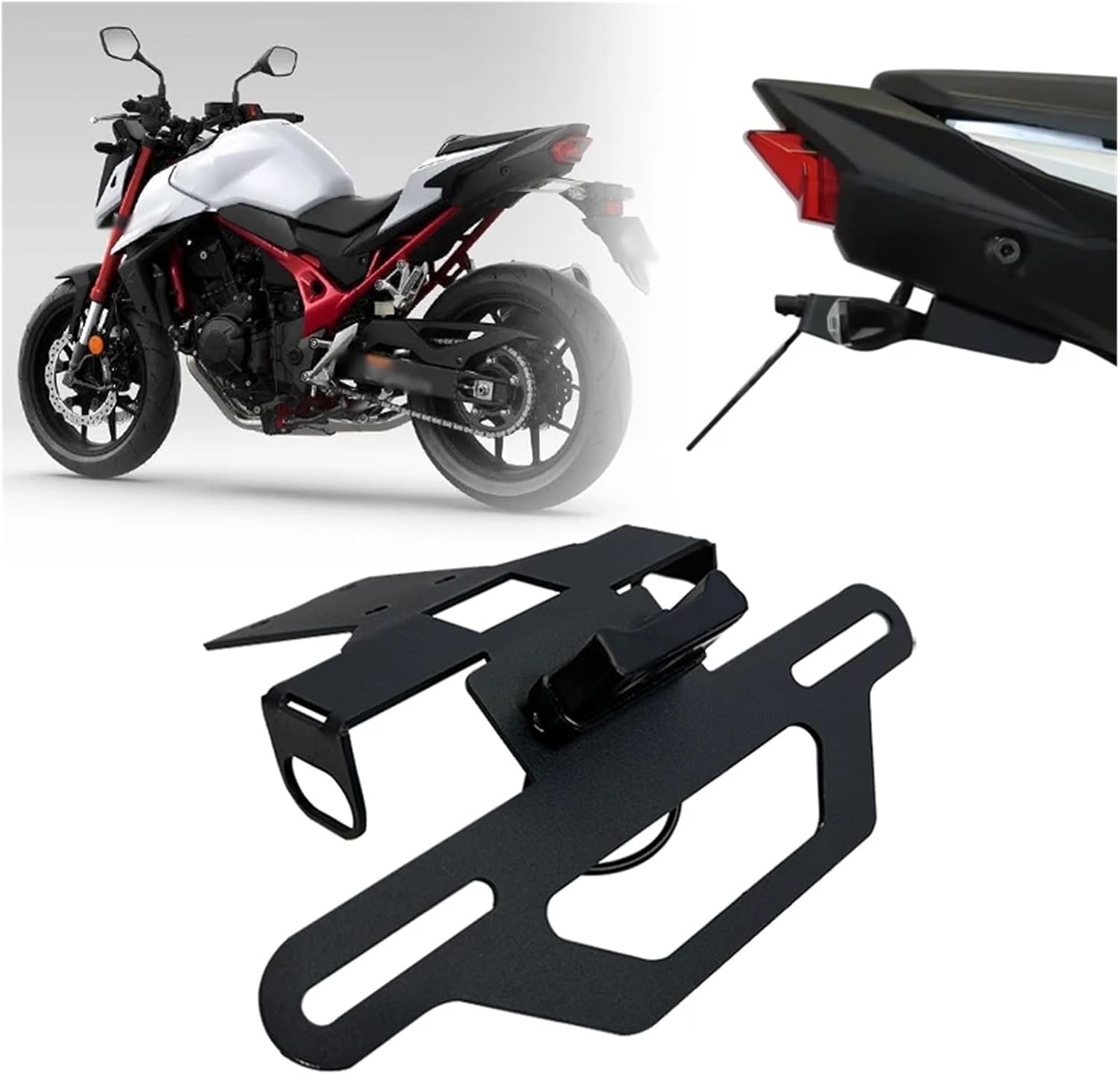 Motorcycle License Plate Light Bracket Frame Tail Tidy Eliminator Fit for Honda CB750 CB 750 Hornet 2023(Black Logo)