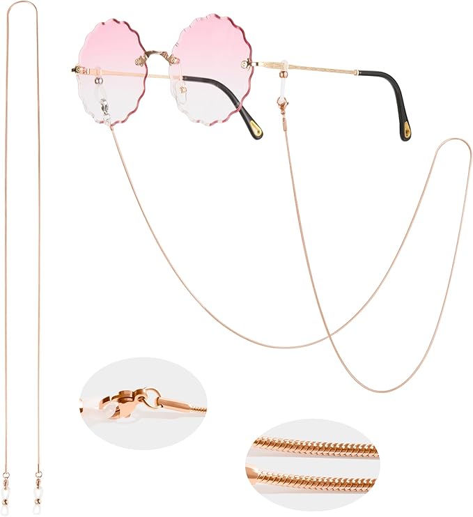 KIRVOS Chaîne à Lunettes Pour Femmes (75cm) Chaîne à Maillons Pour