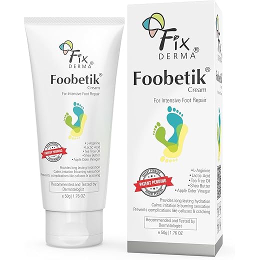 Fixderma Foobetik Cream, Foot cream, Foot Care For Diabetic, For Dry & Cracked Feet, Moisturizes & Soothes Feet, Heel Repair, For Calloused, or Chapped Skin, Paraben Free - 50g