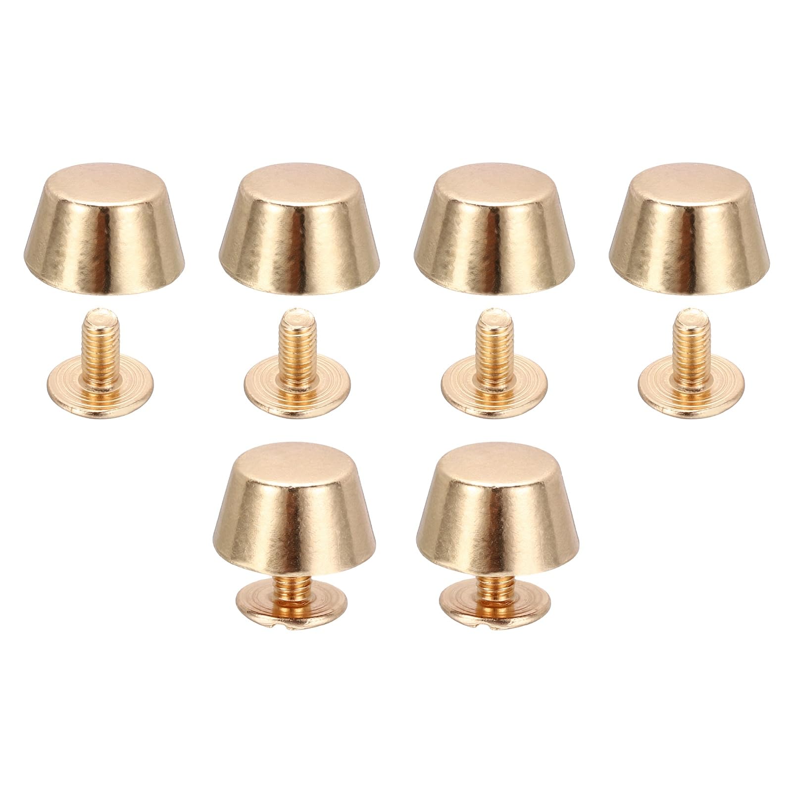 sourcing map 6Sets Rivets Stud Handbag Purse Feet 12mm(1/2") Gold Tone