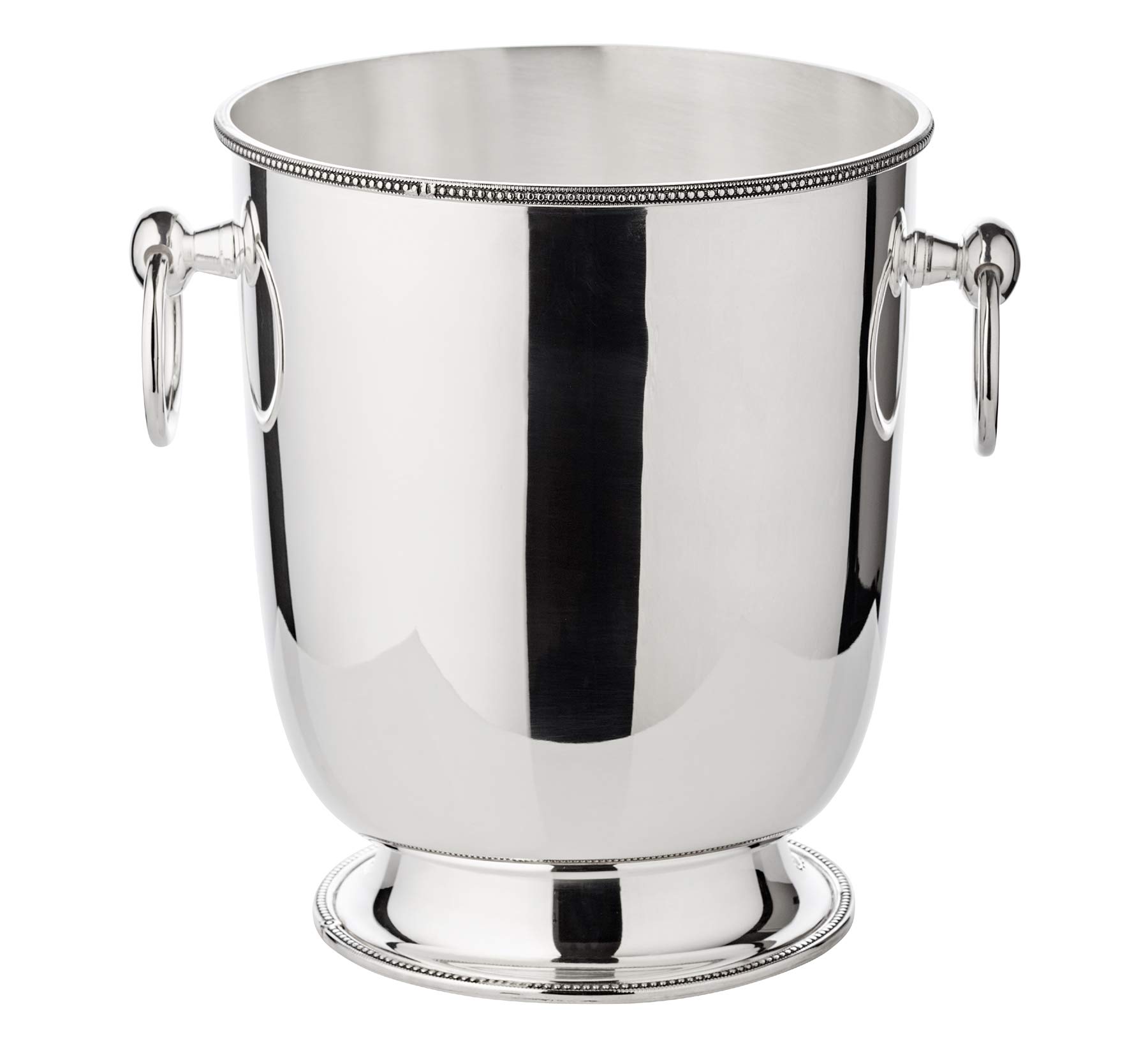 EDZARD Champanera Perla (H 22 cm, Ø 18 cm), plateada gruesa, de doble pared, con asas, para 1 botella – enfriador de vino, enfriador de botellas, cubitera
