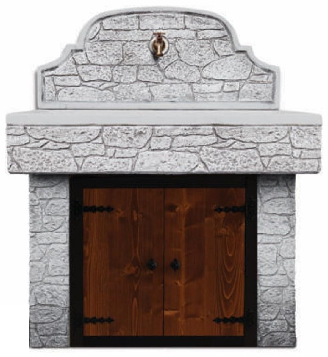 Casa Padrino secesyjna ściana fontanna kobieta z jug gray wys. 110 cm - elegancka fontanna ogrodowa - dekoracja ogrodowa kamień fontanna - barokowa i secesyjna dekoracja ogrodu akcesoria