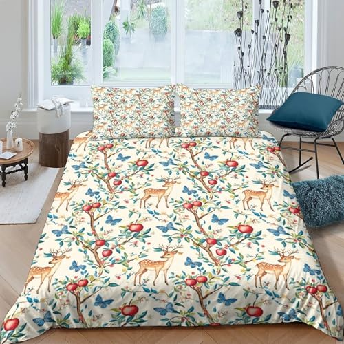 Parure de lit cerf 140x200cm avec housse de couette imprimée 3D